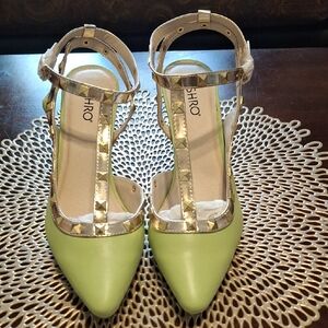 Ashro Lime and Gold Heels